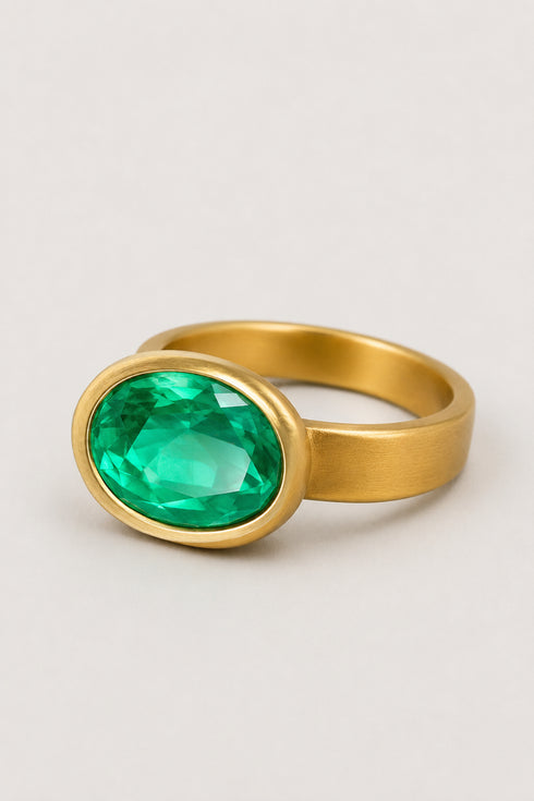 Heike Grebenstein 22K Gold 2.4ct Colombian Emerald Heike Grebenstein