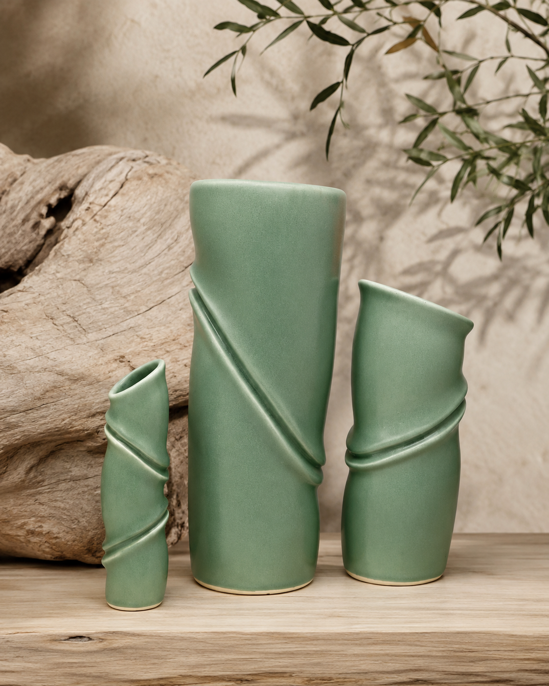 Robert Lee Morris Set of 3 Verdigris Vases Robert Lee Morris