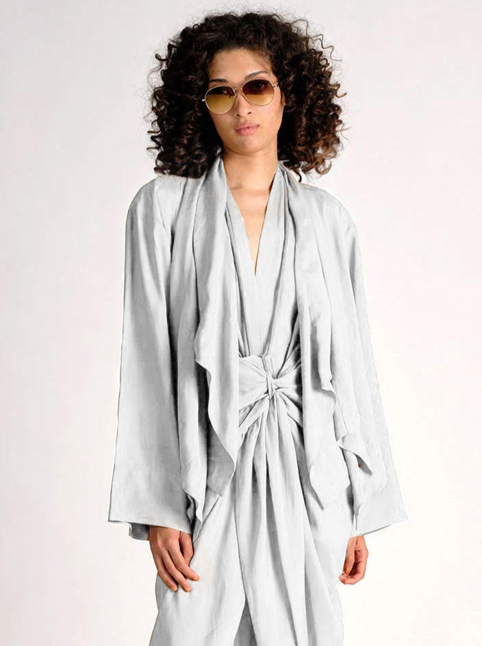 Parachute Silk High Neck Cross Over Jacket Urban Zen