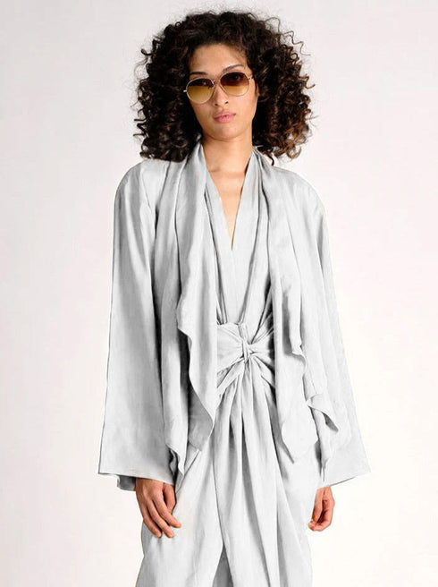 Parachute Silk High Neck Cross Over Jacket Urban Zen