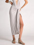 Linen Jersey Long Sarong silver