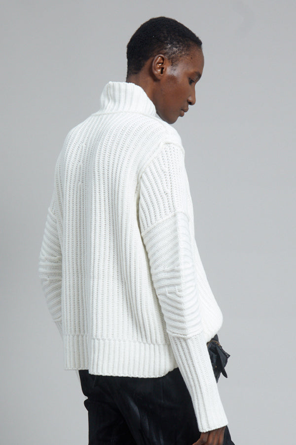 White Cashmere Turtleneck Sweater