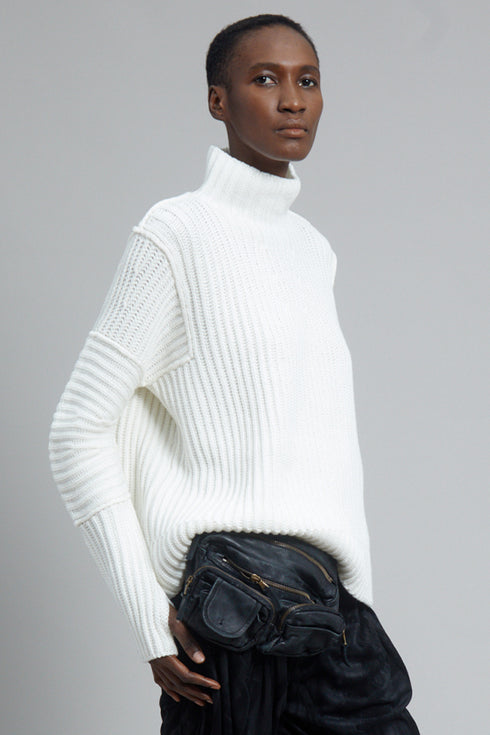 White Cashmere Turtleneck Sweater