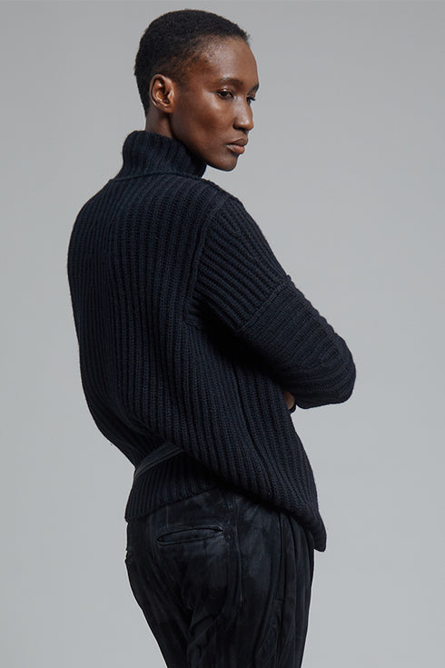 Black Cashmere Turtleneck Sweater
