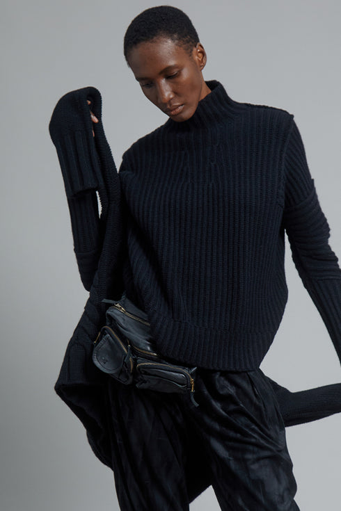 Black Cashmere Turtleneck Sweater