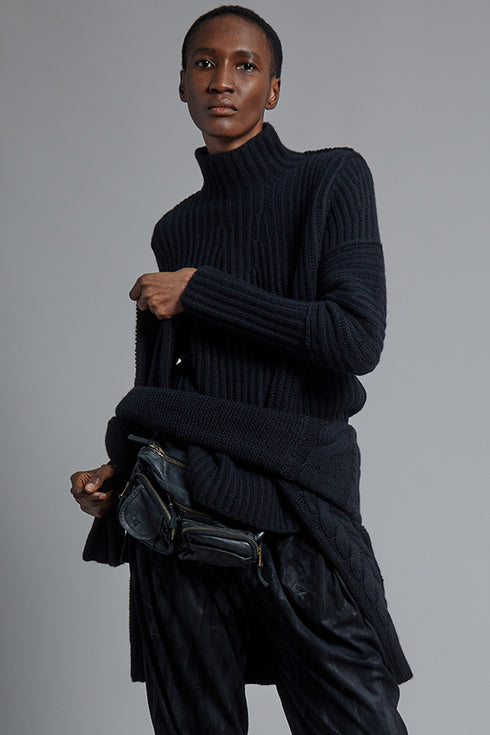 Black Cashmere Turtleneck Sweater