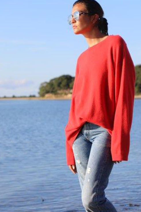 Bonnie Young Cashmere Crewneck Poppy