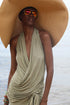 Linen Jersey V Neck Draped Top Jade