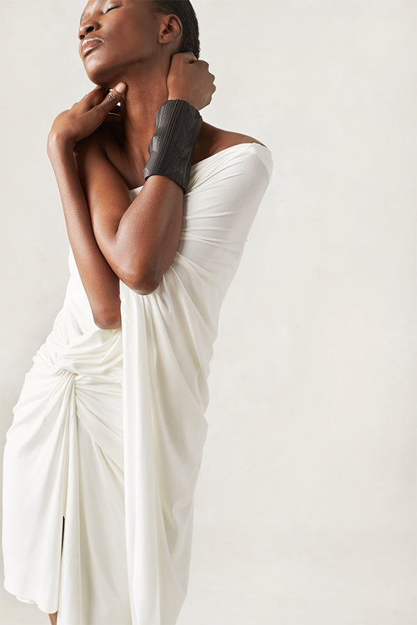 Jersey Short Cape Dress Ivory XS S M L
