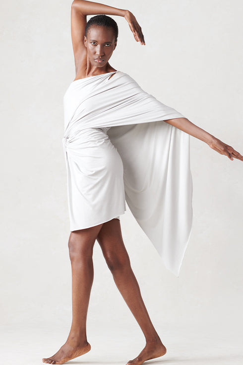 Jersey Short Cape Dress Grey XS S M L