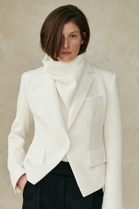 Neoprene High Neck Top Ivory XS S M L XL