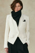 Neoprene Notch Collar Structured Jacket Ivory P/S S/M M/L