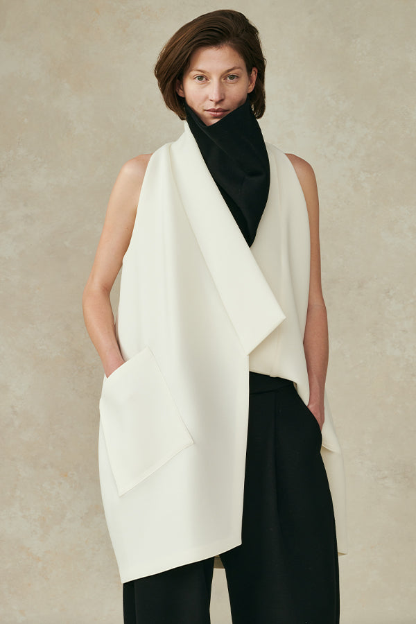 Neoprene Kimono Vest Ivory P/S S/M M/L