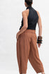 Silk Cropped Pull On Full Pant rust brown