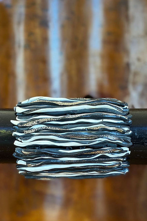 Grazia Fortuna Ward Black & White Stripe Cuff