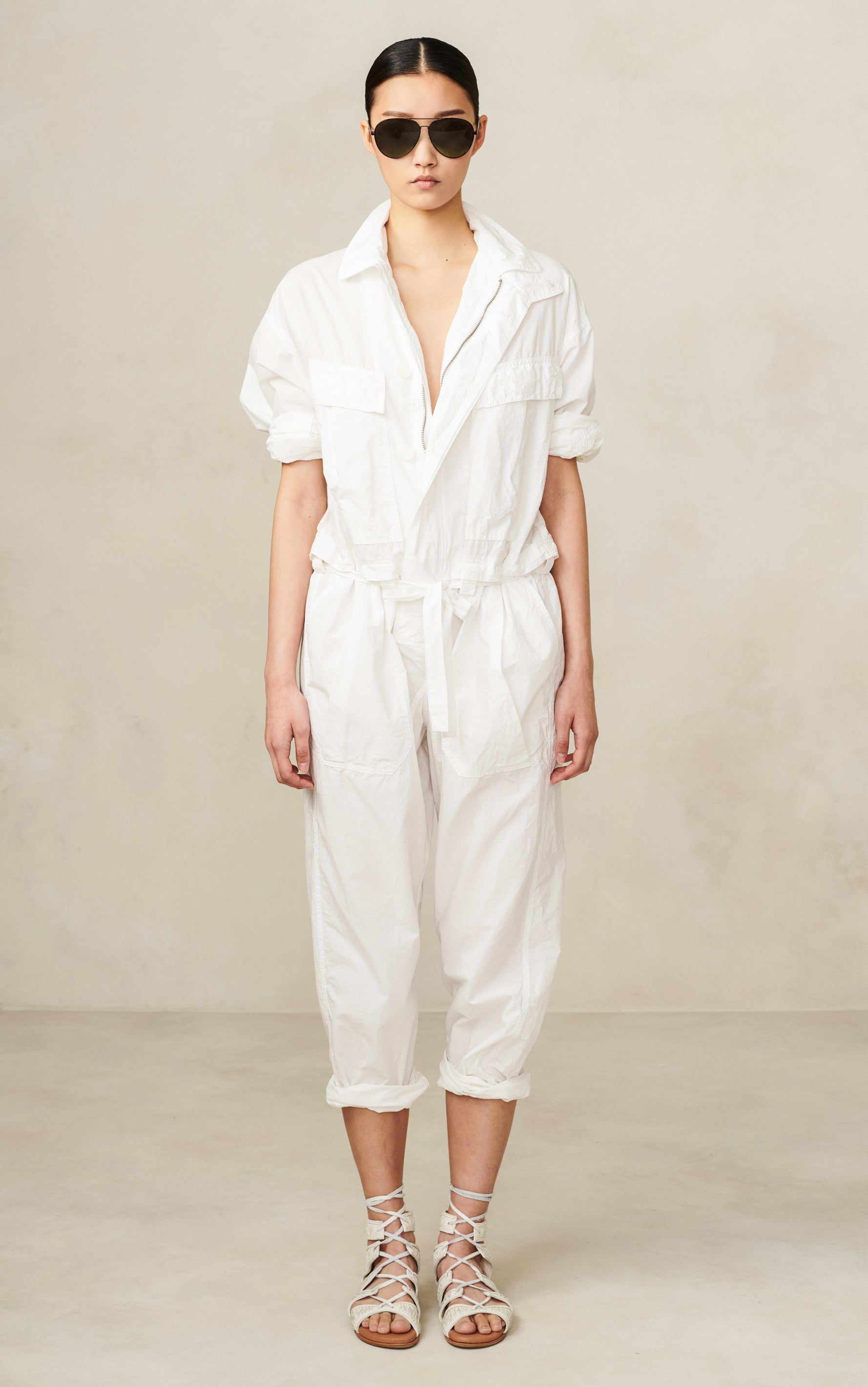 Poplin Tie Jumpsuit