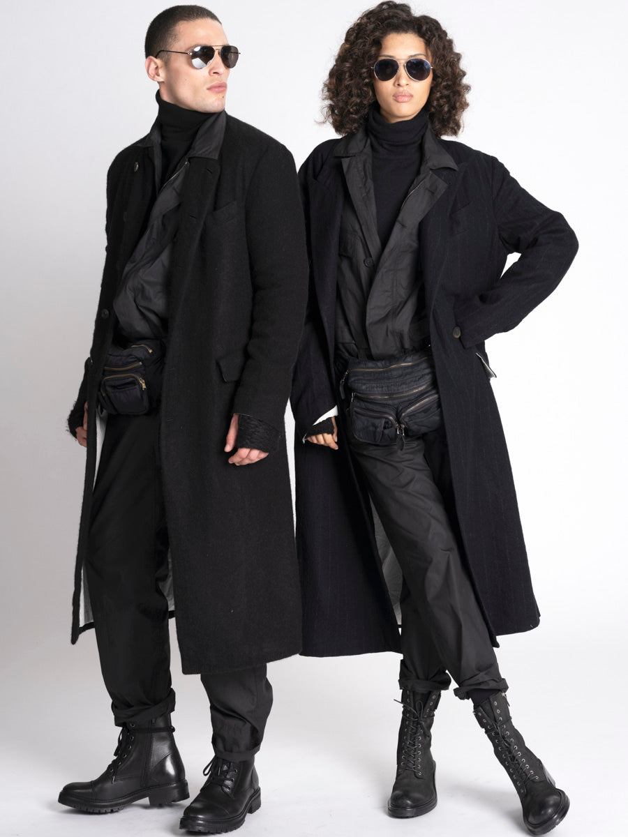 Forme D'Expression Long Wool Coat Black