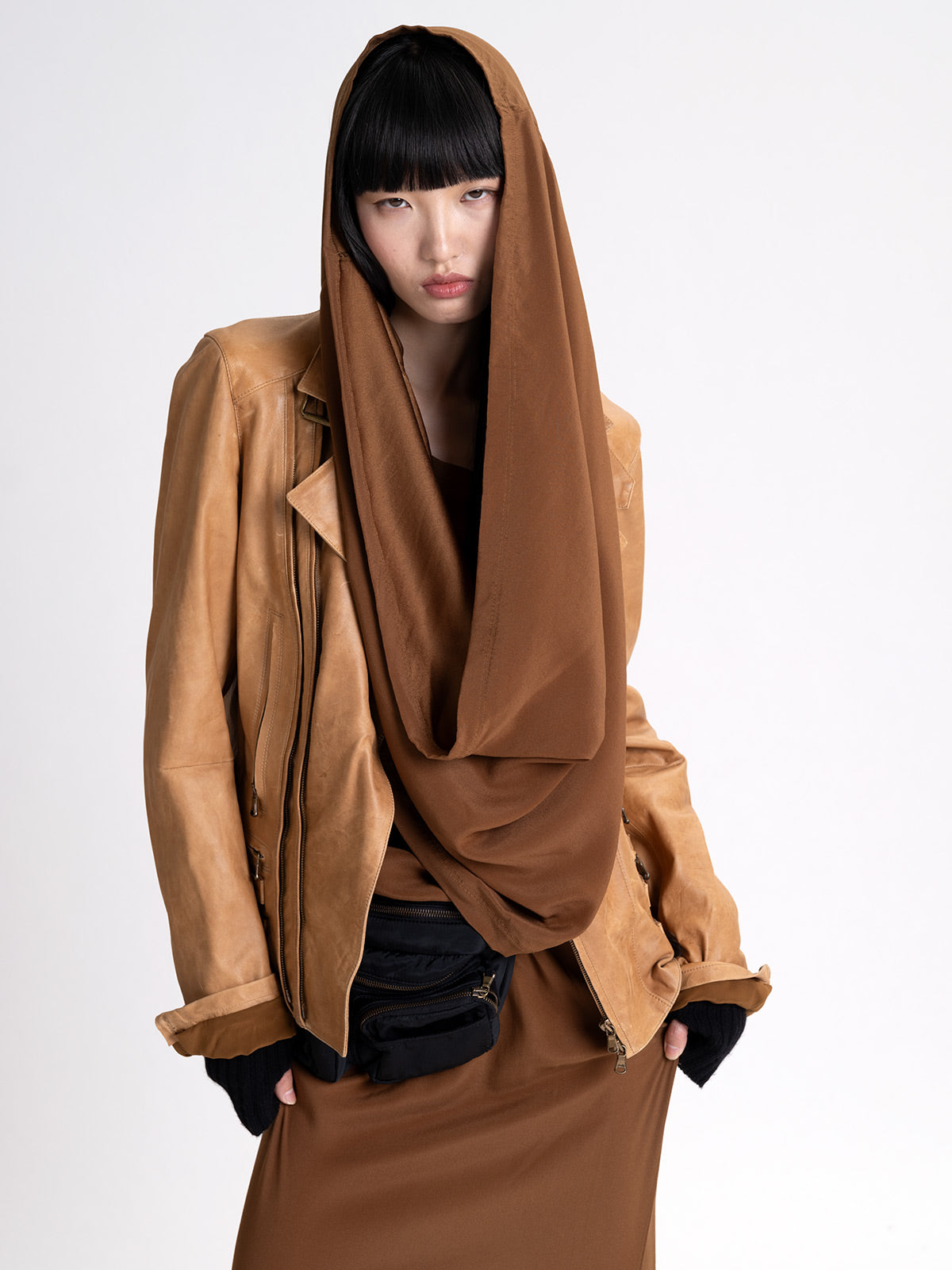 Bi-stretch suede jacket