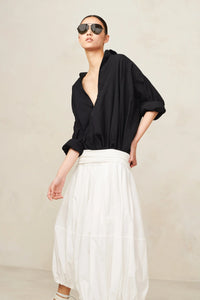 Poplin Full Skirt Ivory XS S M L