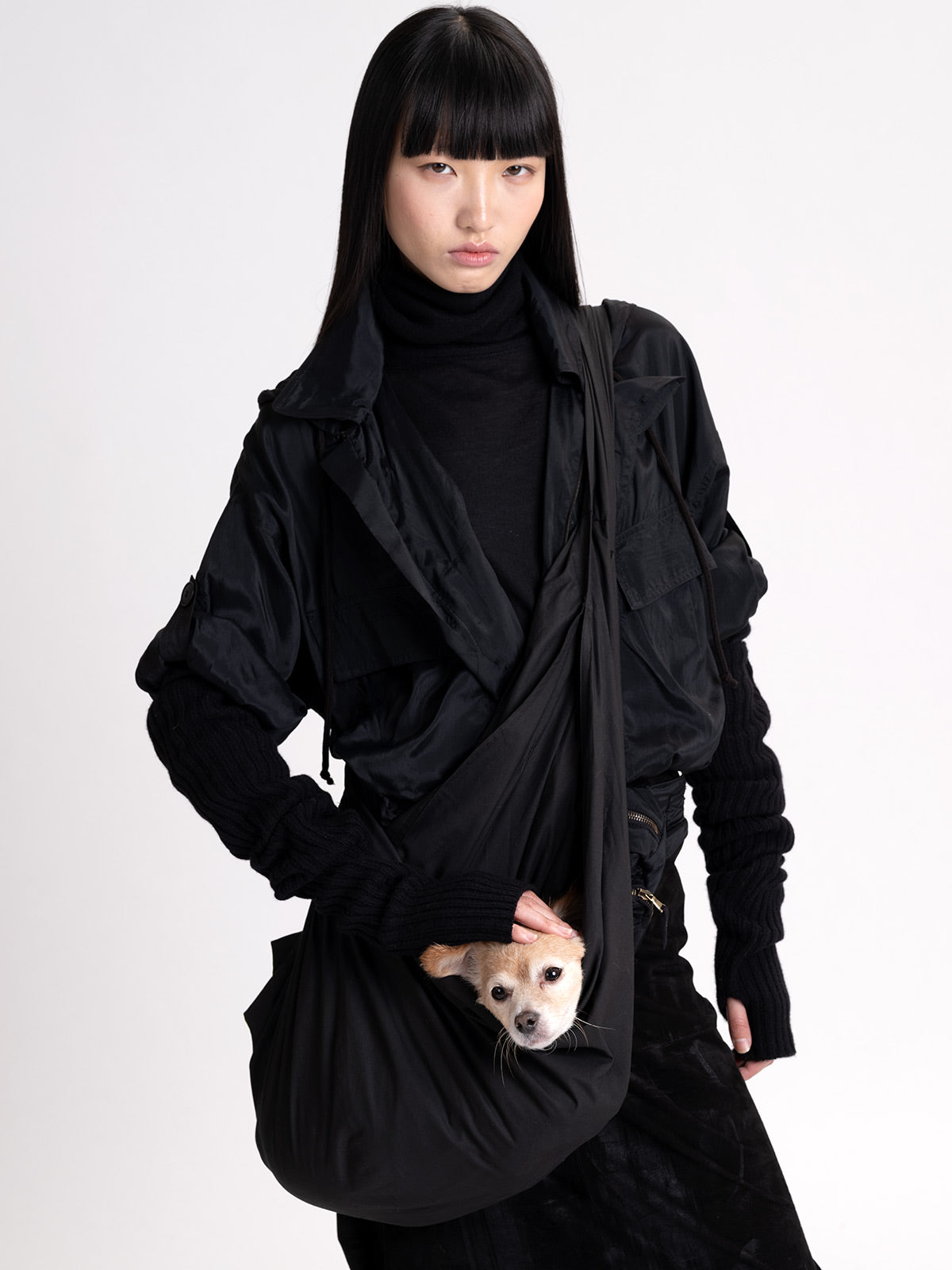Poplin Sling Bag - Black