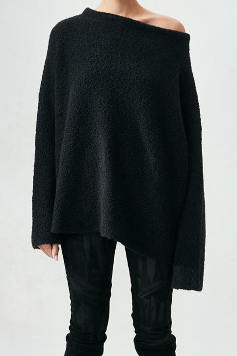 Cloud Cashmere T Shaped Sweater Black