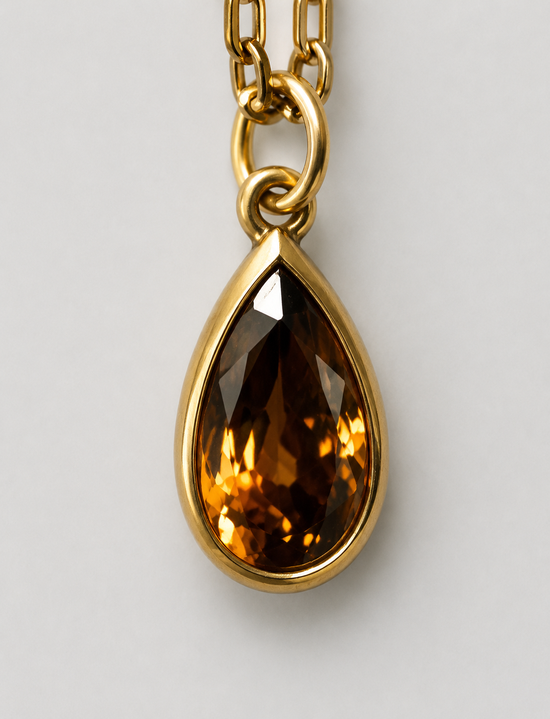 Heike Grebenstein 7.11ct Cognac Pear Shaped Zircon Pendant Heike Grebenstein