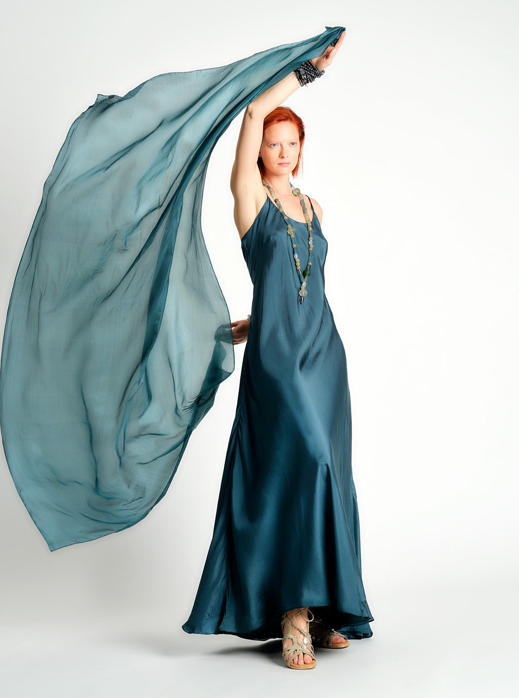 Double Layer Slip Dress Wedgewood Blue PS ML