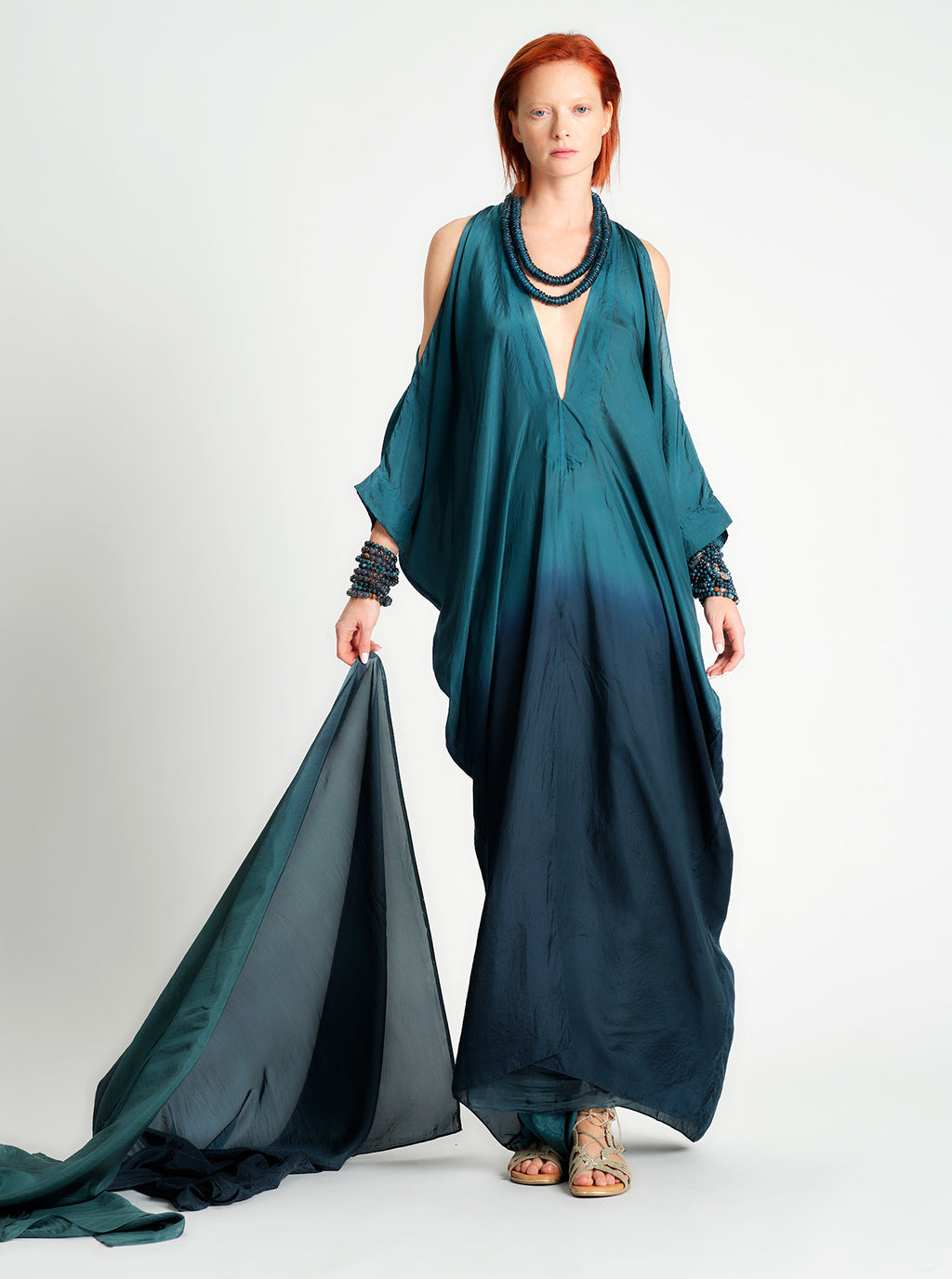 Cold Shoulder Kimono Dress Stonewater O/S