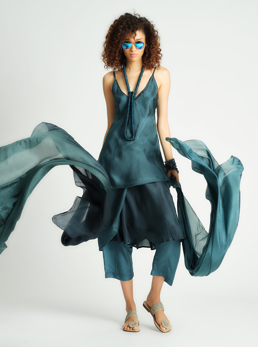 Short Slip Dress Mossy Stone PS ML