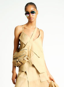 Suede Cami Tan P/S S/M M/L