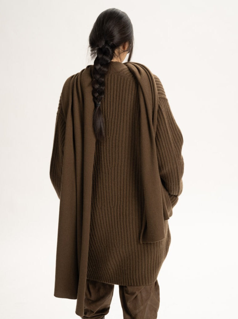 Lofty Cashmere Oversized Cardigan Moss