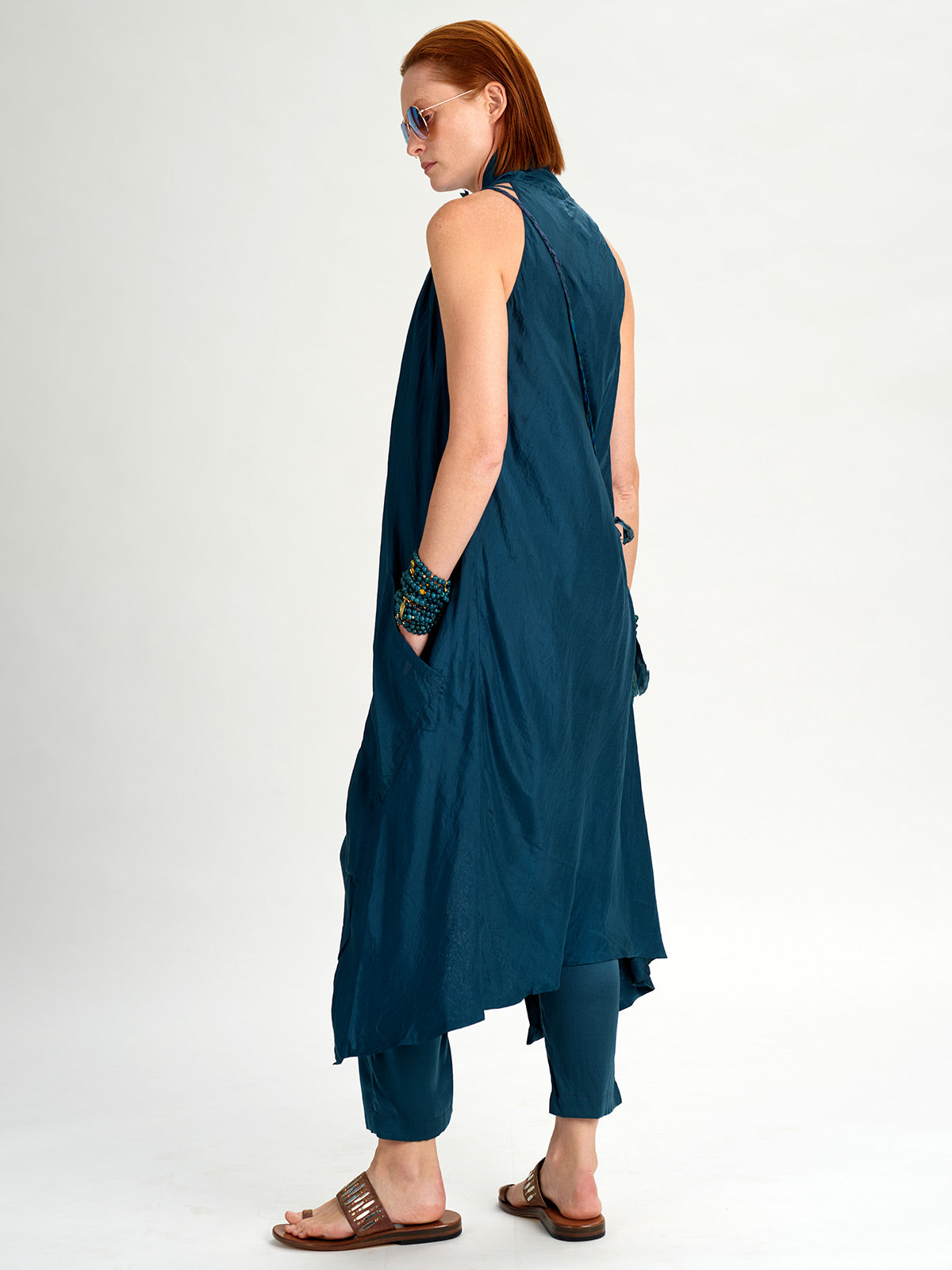 Silk Straight Vest wedgewood blue