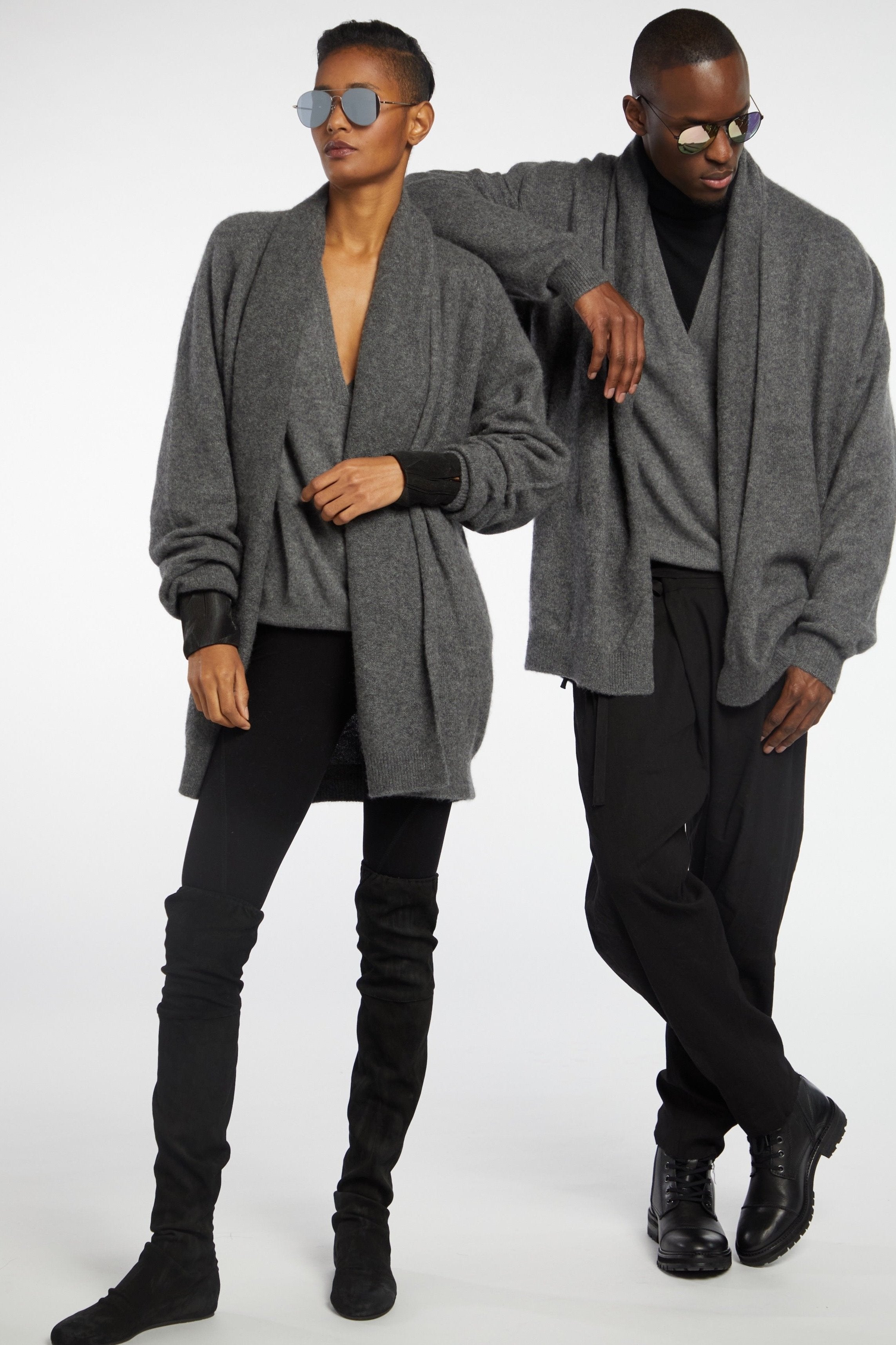 Frenckenberger Cashmere Oversized Cardigan Thunder Grey