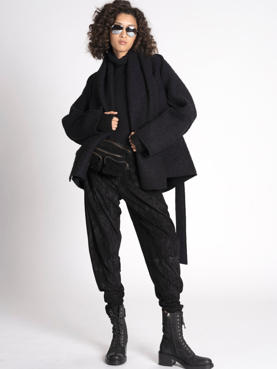 Forme D'expression Raw-Edged Caban Jacket Black