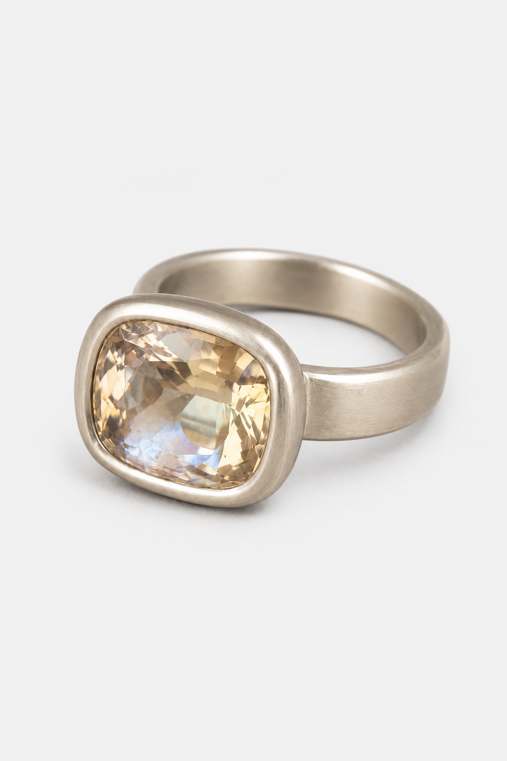 Heike Grebenstein 12.5ct Morganite Platinum Ring Heike Grebenstein