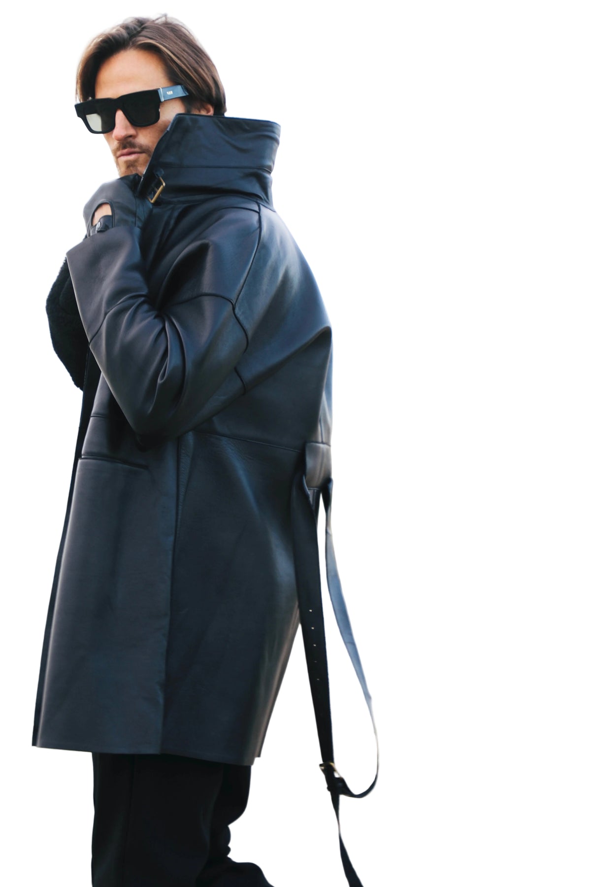 Bonded Leather High Neck Coat Urban Zen