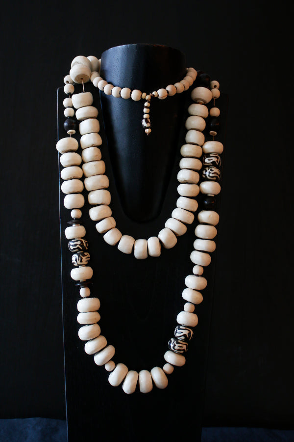Bone Bead Necklace - orange – Anchor Beads