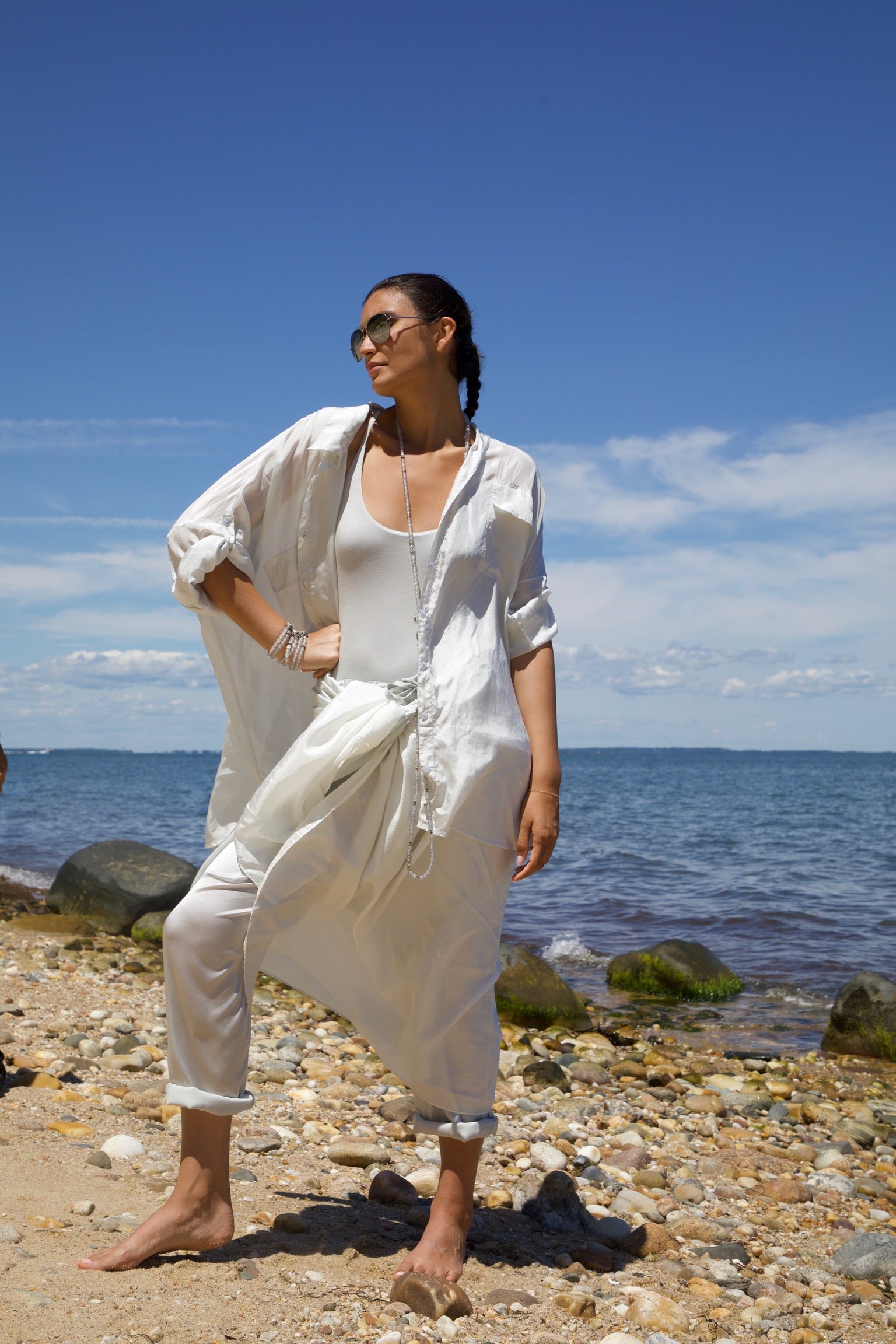 Silk Button Up Shirt Vacances