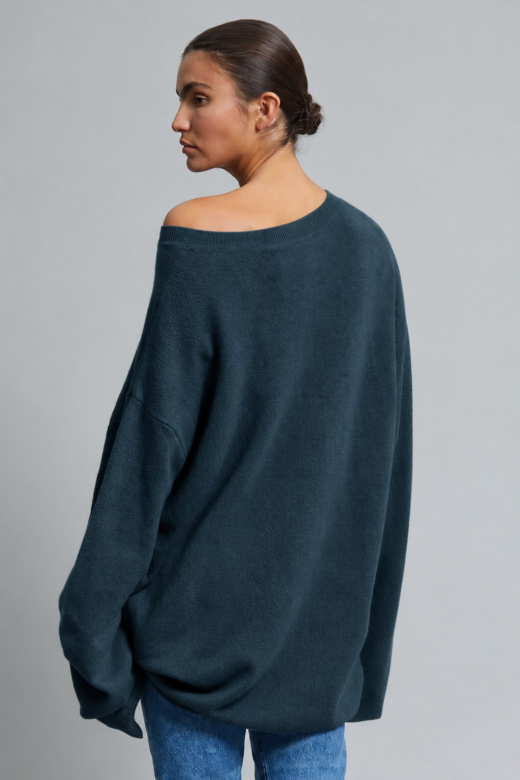Bonnie Young Cashmere Crew Neck Wedgewood XS S M L Donna Karan