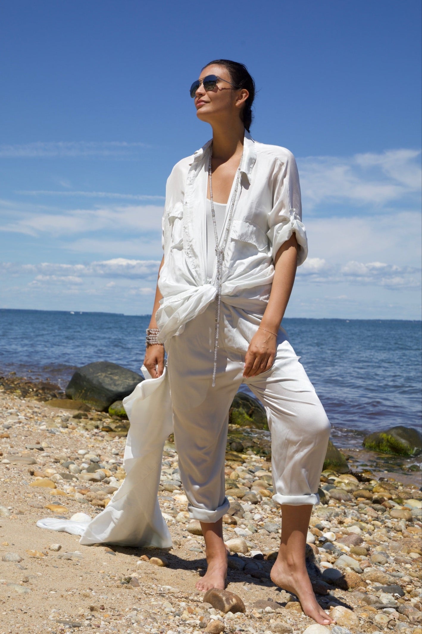 Silk Button Up Shirt Vacances
