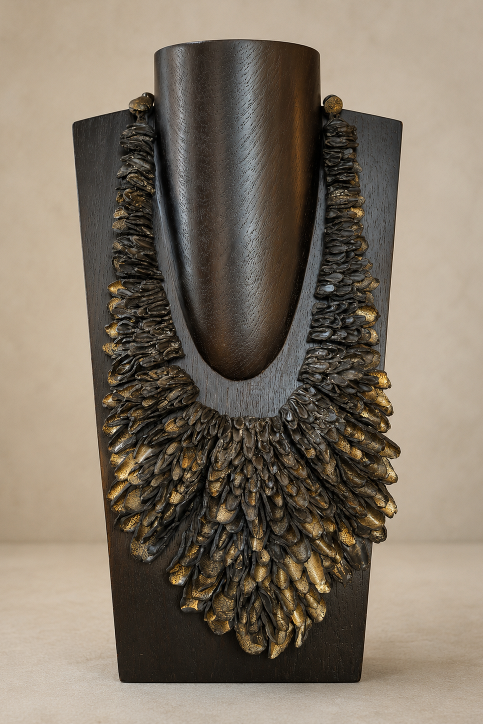 Grazia Fortuna Ward Black and Gold Feather Necklace Grazia Fortuna Ward