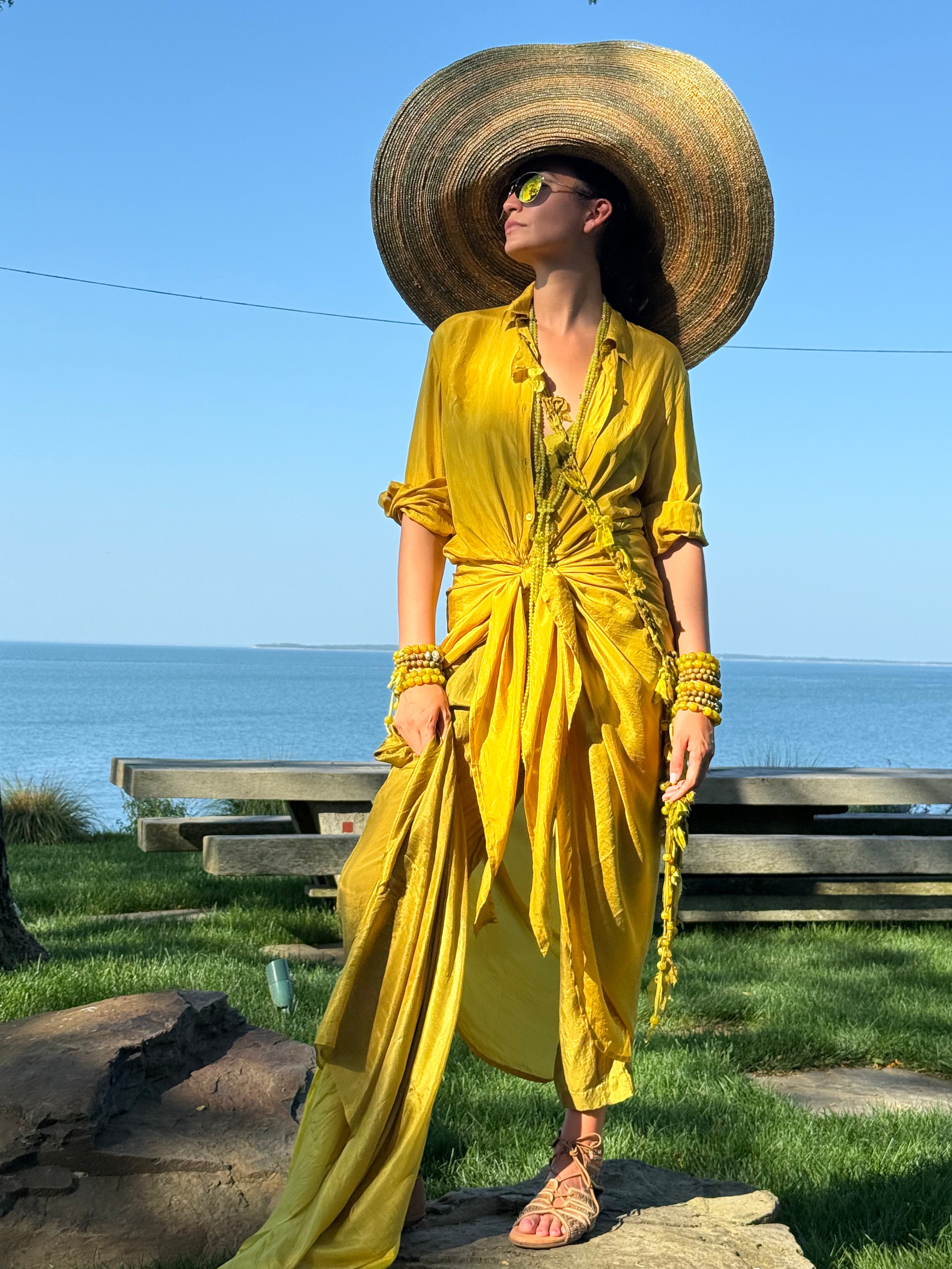 Silk Habotai Tie Dress Vacances