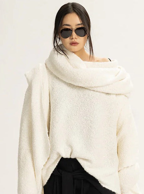 Cloud Cashmere Big Neck Cozy Ivory Urban Zen