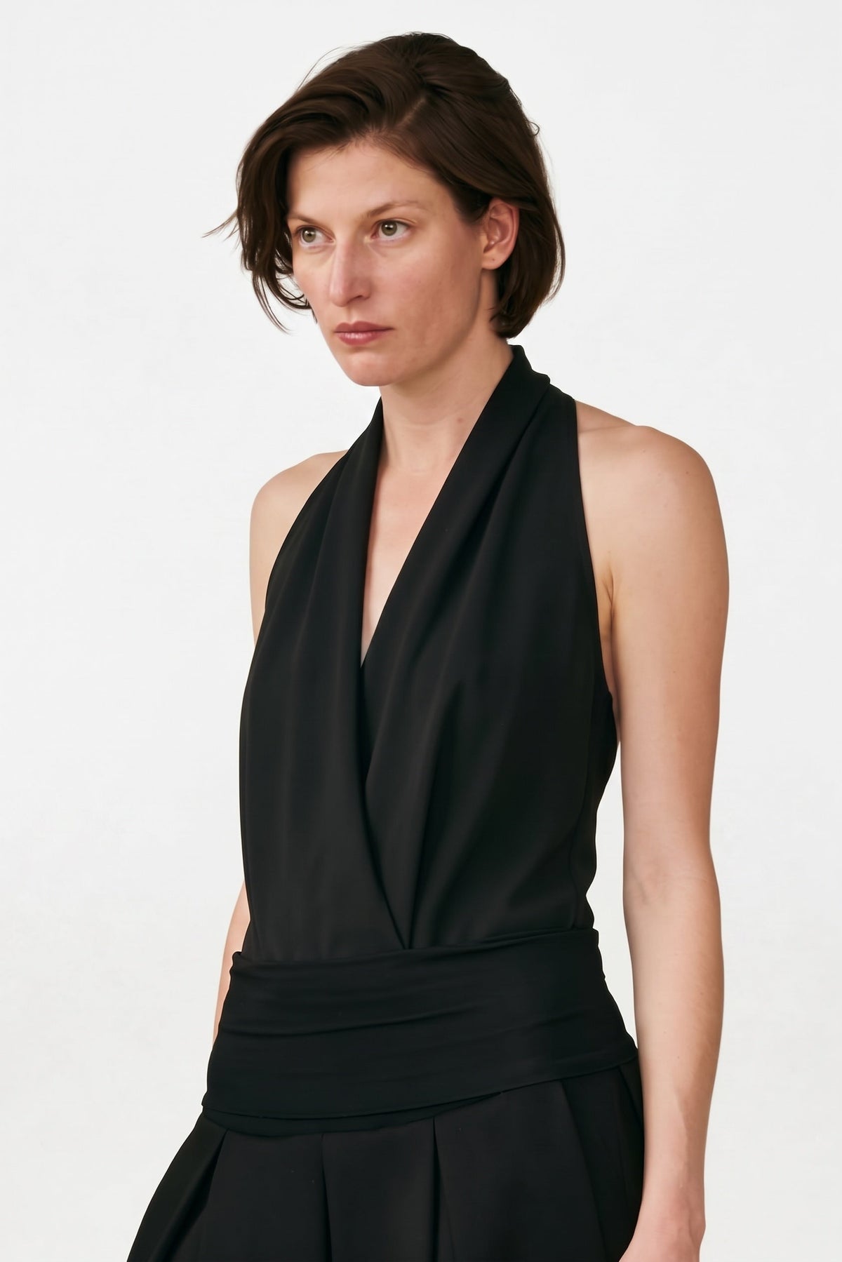 Neoprene V Neck Bodysuit Black Urban Zen XS S M L