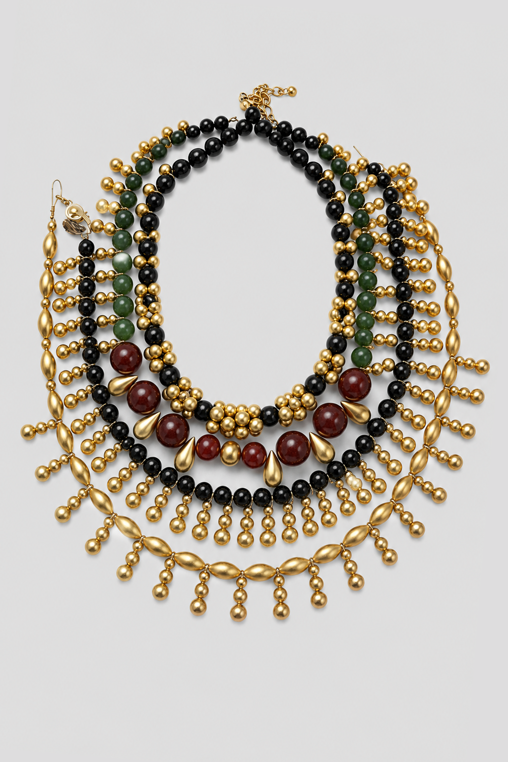 Robert Lee Morris ONYX AND CAVIAR CLUSTER NECKLACE Robert Lee Morris