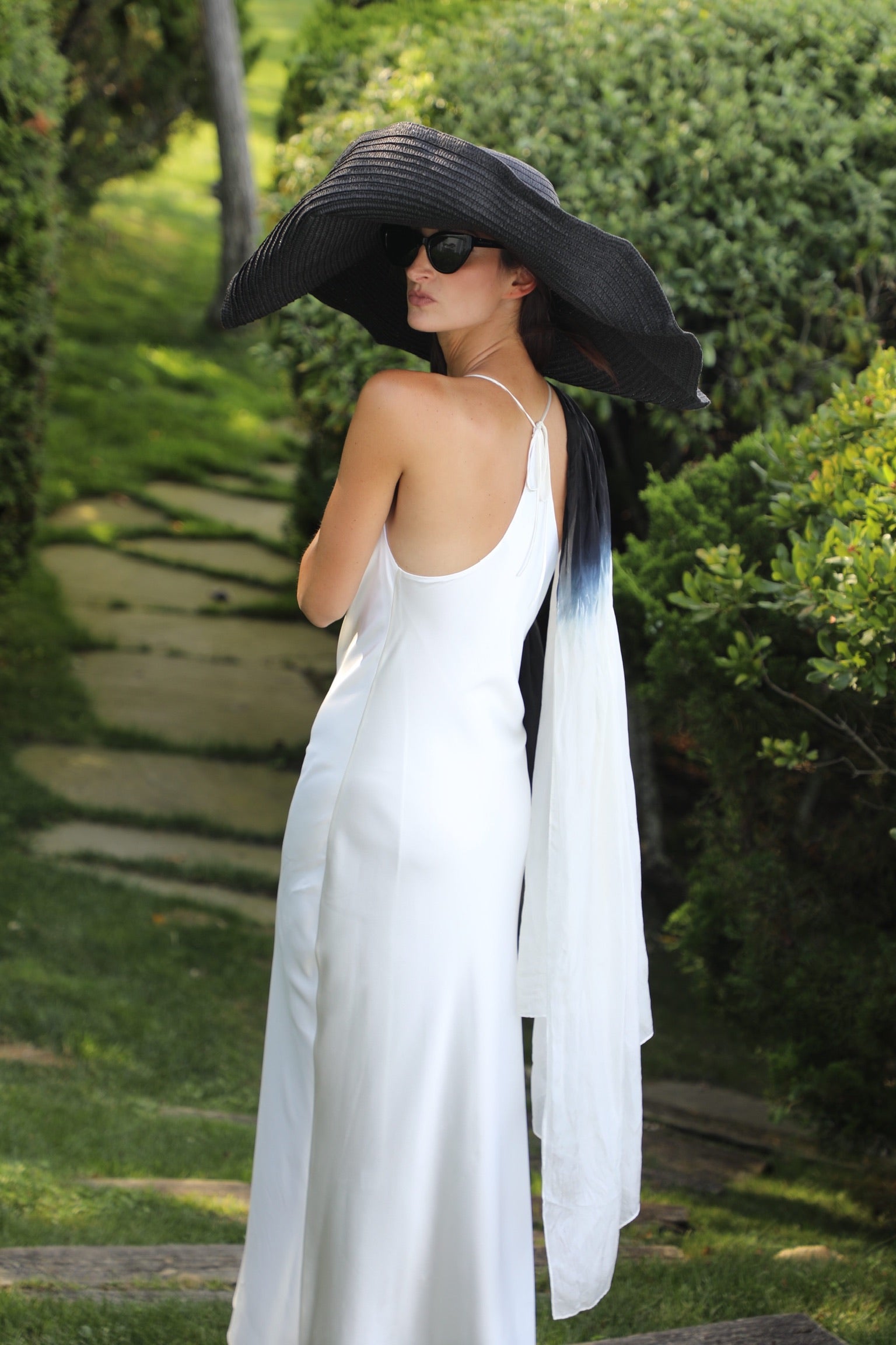 Summer Silk Vneck Bias Dress Ivory P/S S/M M/L