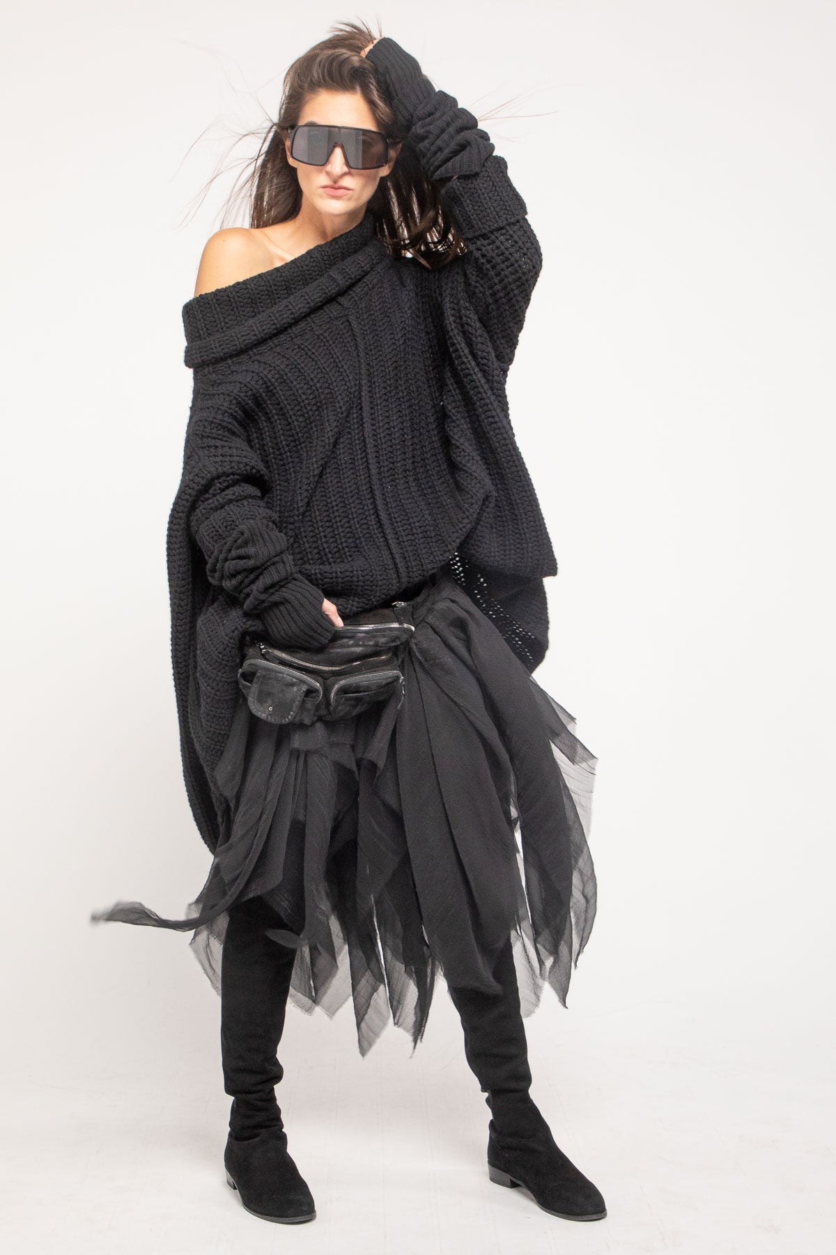 Lofty Cashmere Turtleneck Black O/S