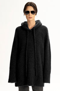 Cashmere Boucle Hoodie Black OS
