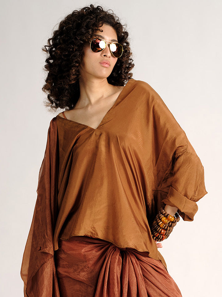 Silk Habotai Pirate Shirt Vacances Sandstone