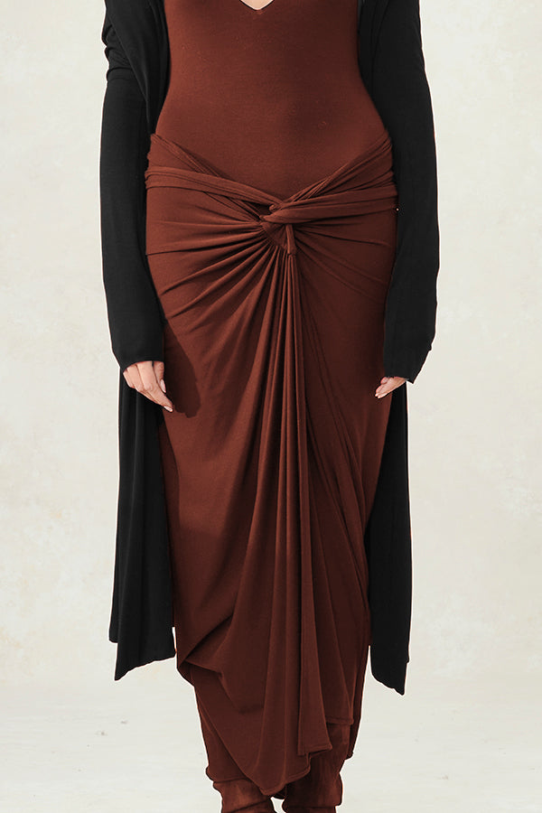 Jersey Draped Sarong Skirt